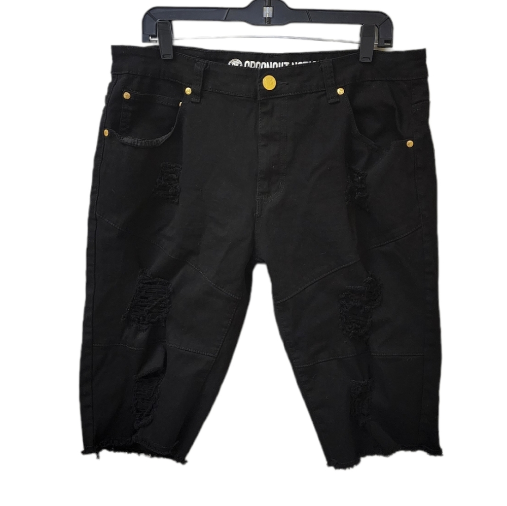 Argonaut Nation Black Distressed Jean Shorts